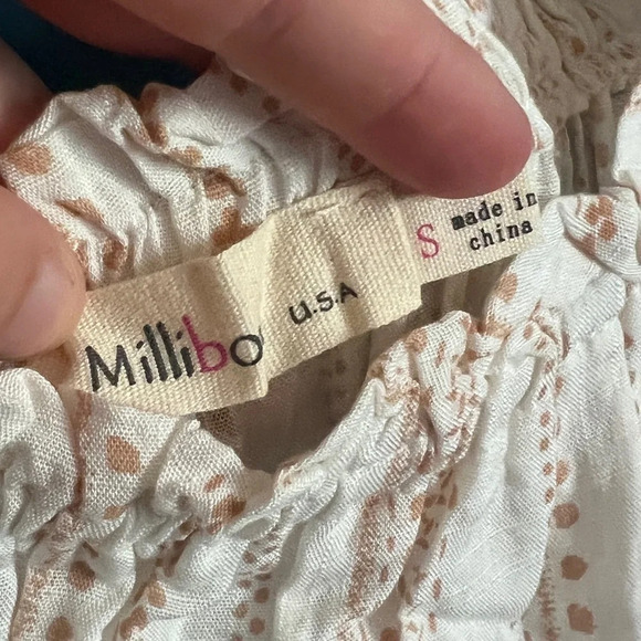 Millibon Off Shoulder Pheasant Blouse - Small - Picture 4 of 5